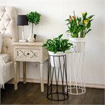 Напольная подставка для цветов цв.белый 66-405 d=22см 66-405 - фото 122160