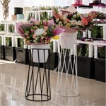 Напольная подставка для цветов цв.белый 66-405 d=22см 66-405 - фото 122162