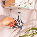 Магнитный декор для невидимой полки  Кот на люстре 705-126 металл 705-126B - фото 122840