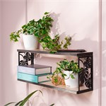 полка листья монстеры 2 яруса металл ЛДСП кухня