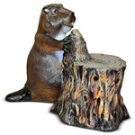 Бобер с пнем фигура из стеклопластика Бобер с пнем фигура из стеклопластика