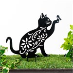 садовый декор кошка металл для клумбы