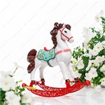 Фигура декоративная Лошадка-качалка U09467-Met цв.красный полистоун h=30 см U09467-Met - фото 126346