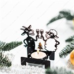 Подсвечник интерьерный новогодний Год Козы 730-315 металл 10*4*9 см 730-315B - фото 127219