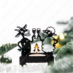 Подсвечник интерьерный новогодний Год Козы 730-315 металл 10*4*9 см 730-315B - фото 127220