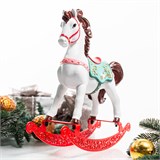 Фигура декоративная Лошадка-качалка U09467-Met цв.красный полистоун h=30 см