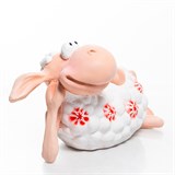 Фигура новогодняя Овечка лежит F08912-N полистоун