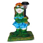 Садовый светильник Лягушка кокетка F07764 полистоун высота 52см F07764 - фото 13678