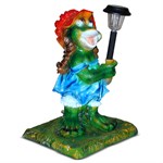 Садовый светильник Лягушка кокетка F07764 полистоун высота 52см F07764 - фото 13679