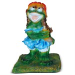 Садовый светильник Лягушка кокетка F07764 полистоун высота 52см F07764 - фото 13680