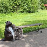 Лавка садово-парковая с бобром U07752 стеклопластик и дерево U07752 - фото 14530