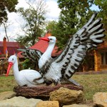 Фигура для дачи аист в гнезде