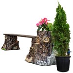 Лавка с кашпо для цветов Дом Гномов U07919 стеклопластик U07919 - фото 17364
