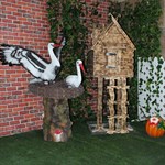 Аист в гнезде большая фигура