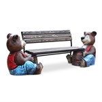 Лавка со спинкой медведи