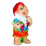 Садовая фигура Гном с виноградом