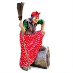 Садовая фигура Баба-Яга на ступе