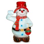 Садовая фигура Снеговик с фонариком
