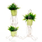 Подставка на подоконник для 3-х растений 14-954 металл цв.белый h=88см 14-954 - фото 32914