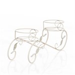 Подставка на подоконник для двух кашпо с цветами 14-932 цв белый 14-932 - фото 32941