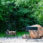 Мангал кованый  3 ММ с дровницей 860-90 - фото 35411