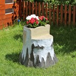 Кашпо для цветов пень березовый 