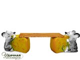 Скамейка МЫШЬ С СЫРОМ фигура для сада