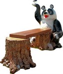 Лавочка для дачи Панда с фонарём F07036 стеклопластик и дерево F07036 - фото 4575