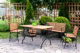 Комплект кованой садовой  мебели 11018 стол, скамейка, кресло (2 шт) 11018 - фото 47194