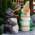 Урна Бегемот для детской площадки U07713 стеклопластик высота 100см U07713 - фото 47276