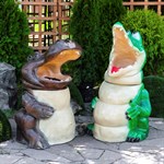 Урна Бегемот для детской площадки U07713 стеклопластик высота 100см U07713 - фото 47277