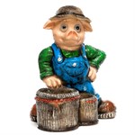 Кашпо Поросенок с корзинкой F08494 - фото 51419