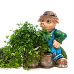 Кашпо Поросенок с корзинкой F08494 - фото 51420