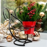 Цветочница металлическая на подоконник для 2-х кашпо 14-725 d=10см 14-725 - фото 54552