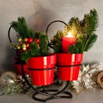 Цветочница металлическая на подоконник для 2-х кашпо 14-725 d=10см 14-725 - фото 54555