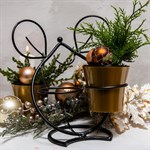 Цветочница металлическая на подоконник для 2-х кашпо 14-725 d=10см 14-725 - фото 54558