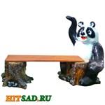 Лавочка для дачи Панда с фонарём F07036 стеклопластик и дерево F07036 - фото 5606