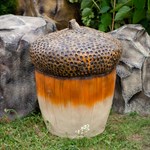 Лавочка для сада Желуди U07401 стеклопластик и дерево U07401 - фото 57919