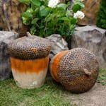 Лавочка для сада Желуди U07401 стеклопластик и дерево U07401 - фото 57920