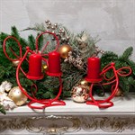 Подсвечник металлический на две свечи 607-30-Red - фото 58324