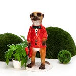 Фигура для сада Сурикат со шляпкой F07656 полистоун h=75 см - фото 59250