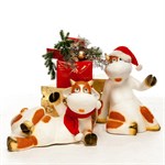 Садовая Фигура Корова новогодняя цв.оранжевый