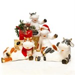 Садовая Фигура Корова новогодняя Оранжевая