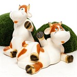 Фигура садовая Корова оранжевая