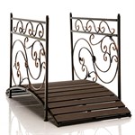 Декоративный мостик для сада разборный 862-26R металл и ДПК 862-26R - фото 62088