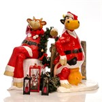 Фигура рекламная новогодняя Корова цв.красный