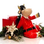 Садовая фигура корова в красном купить