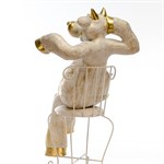 Фигура из стеклопластика Корова цв.белое золото