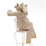 Фигура из стеклопластика Корова Бело-Золотая