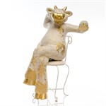 Фигура Корова бело-золотая
